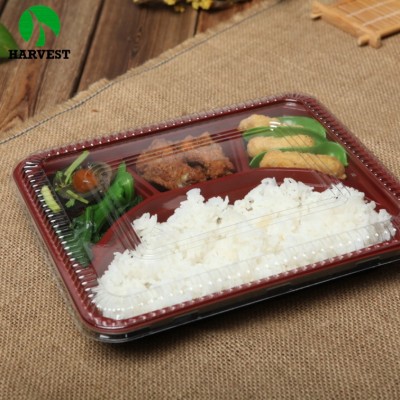 Japanese 3 compartments restaurant bento box disposable food containers